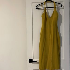 Guess mustard halter dress